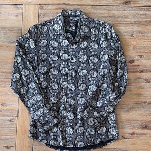 Tailored Recreation Black and Cream Floral Shirt